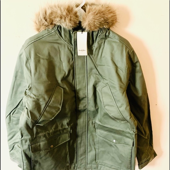 Cotton Winter Military Army Coat Olive Green XL - Picture 5 of 10